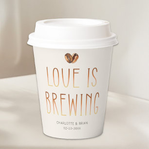 Gobelets En Papier L'amour se prépare Tasses en papier pour café Mari