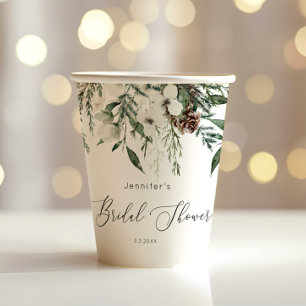 Gobelets En Papier Lancement de mariage élégant pin cone épicéa