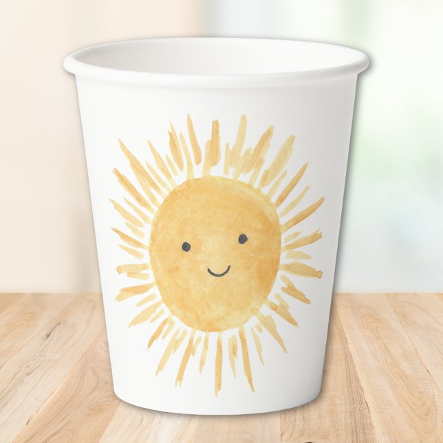 Gobelets En Papier L'anniversaire de Cute Sun Boy (Créateur téléchargé)