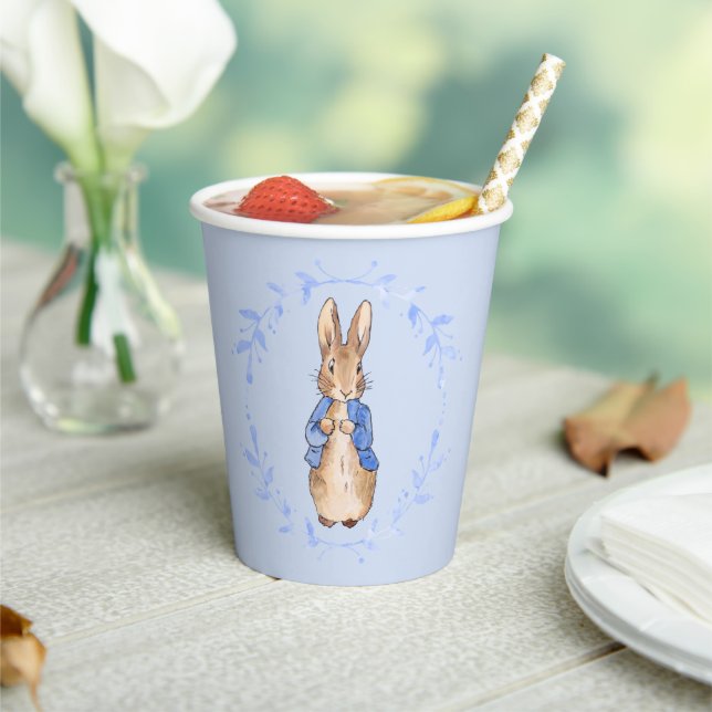Gobelets En Papier Lapin avec couronne de feuilles bleues   (Insitu)
