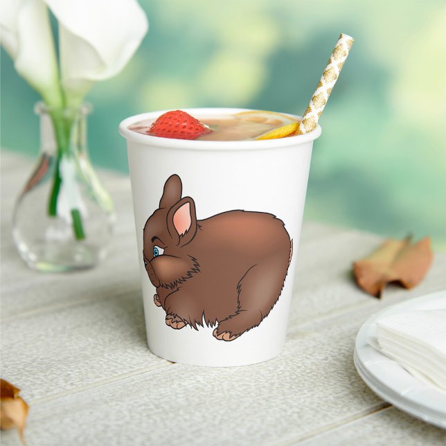 Gobelets En Papier Lapin Brun Mignon et Doux Animal Adorable (Créateur téléchargé)
