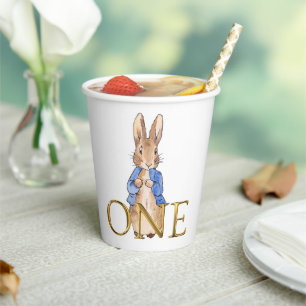 Gobelets En Papier Lapin classique en veste bleue Premier Anniversair