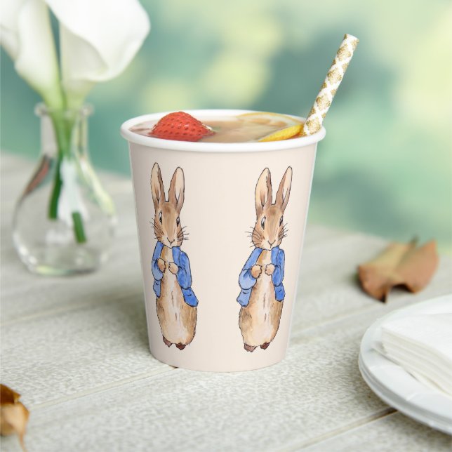 Gobelets En Papier Lapin de Pâques classique en veste bleue (Insitu)