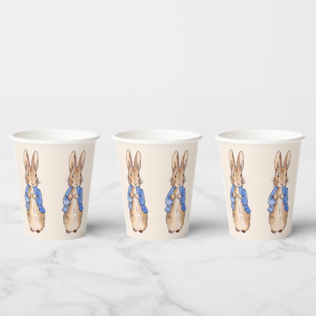 Gobelets En Papier Lapin de Pâques classique en veste bleue (Multi)