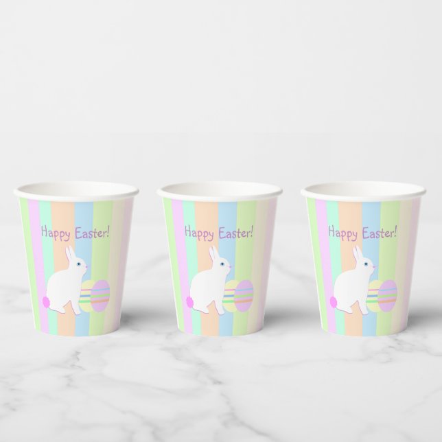 Gobelets En Papier Lapin de Pâques et Œufs (Multi)