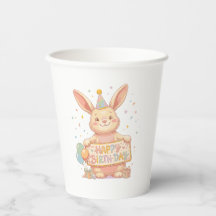 Lapin Mignon Joyeux Anniversaire Ballons et Cadeau
