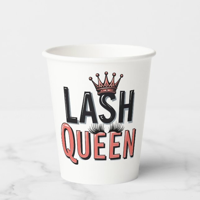 Gobelets En Papier Lash Queen Funny Oye Lashes Se Comforment (Recto)