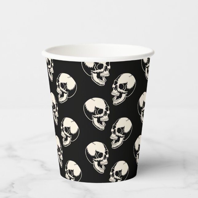 Gobelets En Papier Laughing Skulls Pattern Halloween Paper cup (Recto)