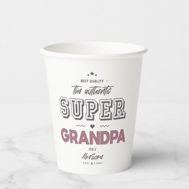 Gobelets En Papier L'authentique super-grand-père (Recto)