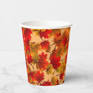 Gobelets En Papier L'automne laisse des couleurs riches du Mariage ro