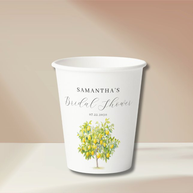 Gobelets En Papier Lavage de mariée au citron  (Créateur téléchargé)