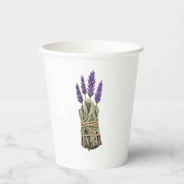 Gobelets En Papier Lavender Sage Bundle Boho Paper Cups (Recto)