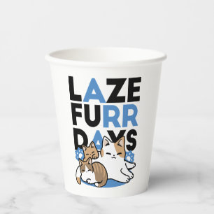 Gobelets En Papier Laze Furr Days - Cute Lazy Cats Design