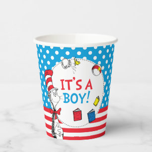 Gobelets En Papier Le Chat dans le Chapeau C'est un garçon Baby Sho