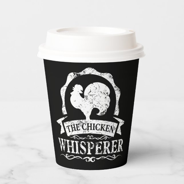 Gobelets En Papier Le Chuchoteur de Poulets Drôle (Recto)