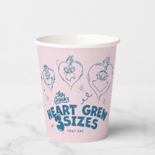 Gobelets En Papier Le cœur du Grinch a grandi de 3 tailles