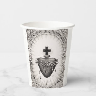 Gobelets En Papier Le Coeur le plus sacré de Jésus-Christ