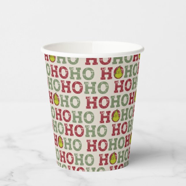 Gobelets En Papier Le Grinch | Ho Ho Ho Motif (Gauche)