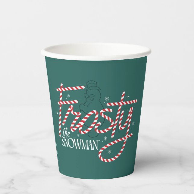 Gobelets En Papier Le logo du Sucre de canne Snowman Frosty (Recto)