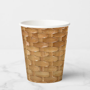Gobelets En Papier Le look de laque en osier Basketweave Texture