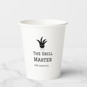 Gobelets En Papier Le maître grill ajoute le nom de la cuisine de tex