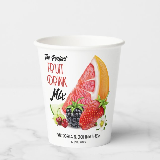 Gobelets En Papier Le Mariage de Merci Fruit Mix Parfait (Recto)