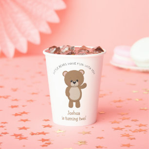 Gobelets En Papier Le Petit Ours Mignonne Tourne Deux Anniversaires