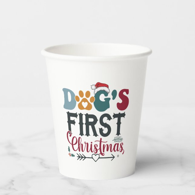 Gobelets En Papier Le premier Noël du chien (Recto)
