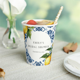Gobelets En Papier Lemon Citrus Positano Enterrement de Vie de Jeune