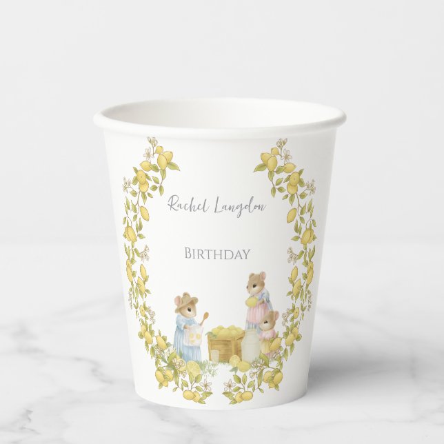 Gobelets En Papier Lemon Garden with Mice  (Recto)