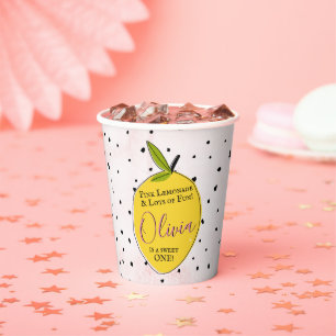 Gobelets En Papier Lemonade rose moderne 1er anniversaire