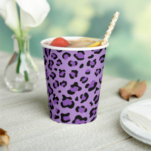 Gobelets En Papier Leopard Print, Léopard Spots, Purple Leopard