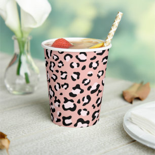 Gobelets En Papier Léopard Print, Léopard Spots, Rose Léopard