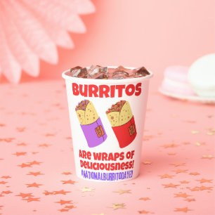 Gobelets En Papier Les burritos sont des enveloppements de délicieuse