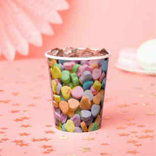 GOBELETS EN PAPIER LES COEURS DE LA BOUGIE DE VALENTINE