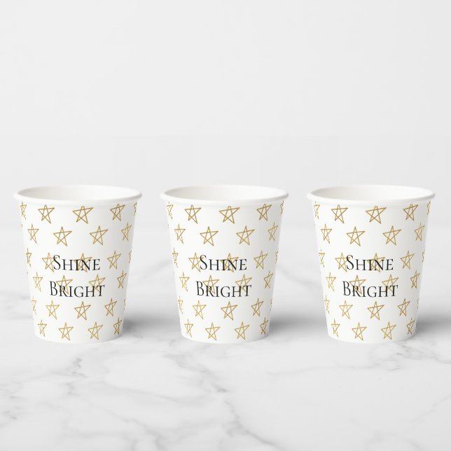 Gobelets En Papier Les étoiles d'or brillent (Multi)