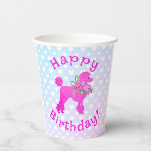 Gobelets En Papier Les filles de la fête des canicules roses Joyeux a