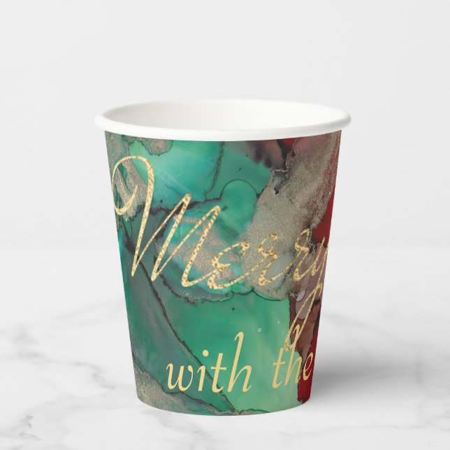 Gobelets En Papier Les verts de Noël et les rouges (Recto)