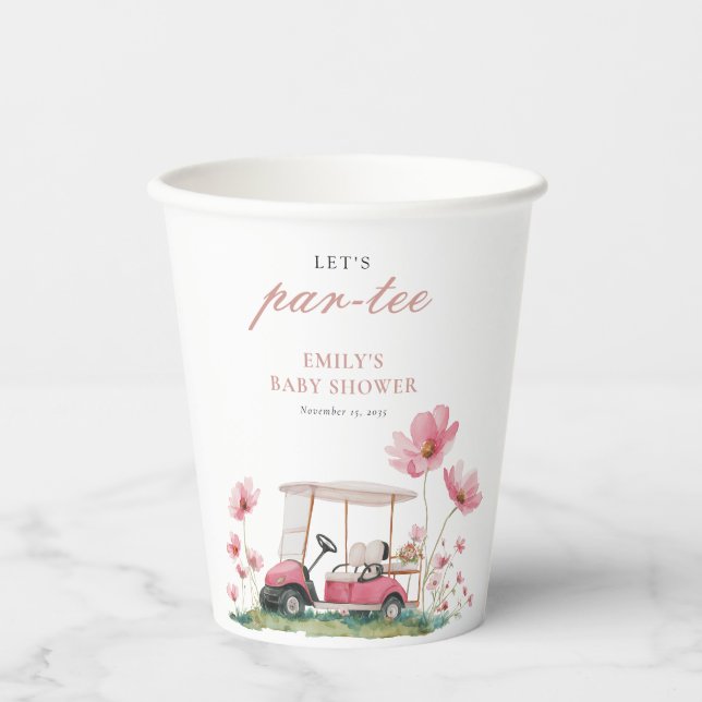 Gobelets En Papier Let's Par-tee Golf Baby Shower (Recto)