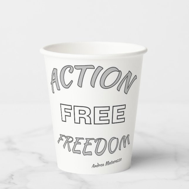 Gobelets En Papier Liberté d'action (Recto)