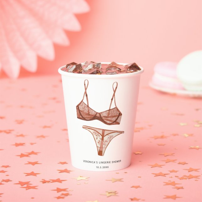 Gobelets En Papier Lingerie Blush Mariage (Insitu)
