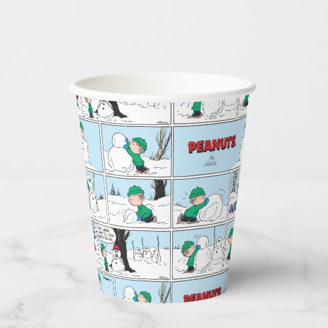 Gobelets En Papier Linus Construit Un Snowman (Recto)