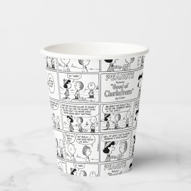 Gobelets En Papier Linus raconte Lucy Elle est Crabby (Recto)