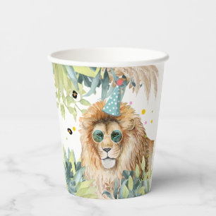 Gobelets En Papier Lion Party Animaux Anniversaire Zoo Safari