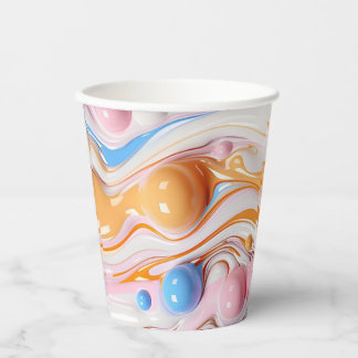 Gobelets En Papier Liquide coloré avec bulles
