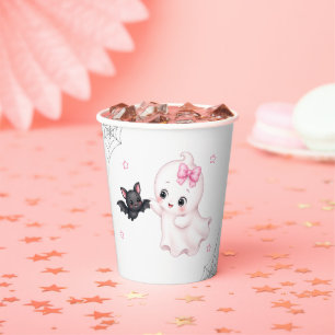 Gobelets En Papier Little Boo Ghost Baby Shower Rose Halloween