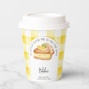 Gobelets En Papier Little Cutie Pie Jaune En vichy Plaid Baby shower