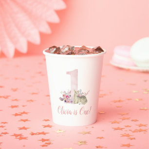 Gobelets En Papier Little Deer Première fête d'anniversaire Personnal