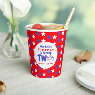 Gobelets En Papier Little Firecracker 2e anniversaire