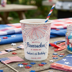 Gobelets En Papier Little Firecracker 4 juillet 1er anniversaire